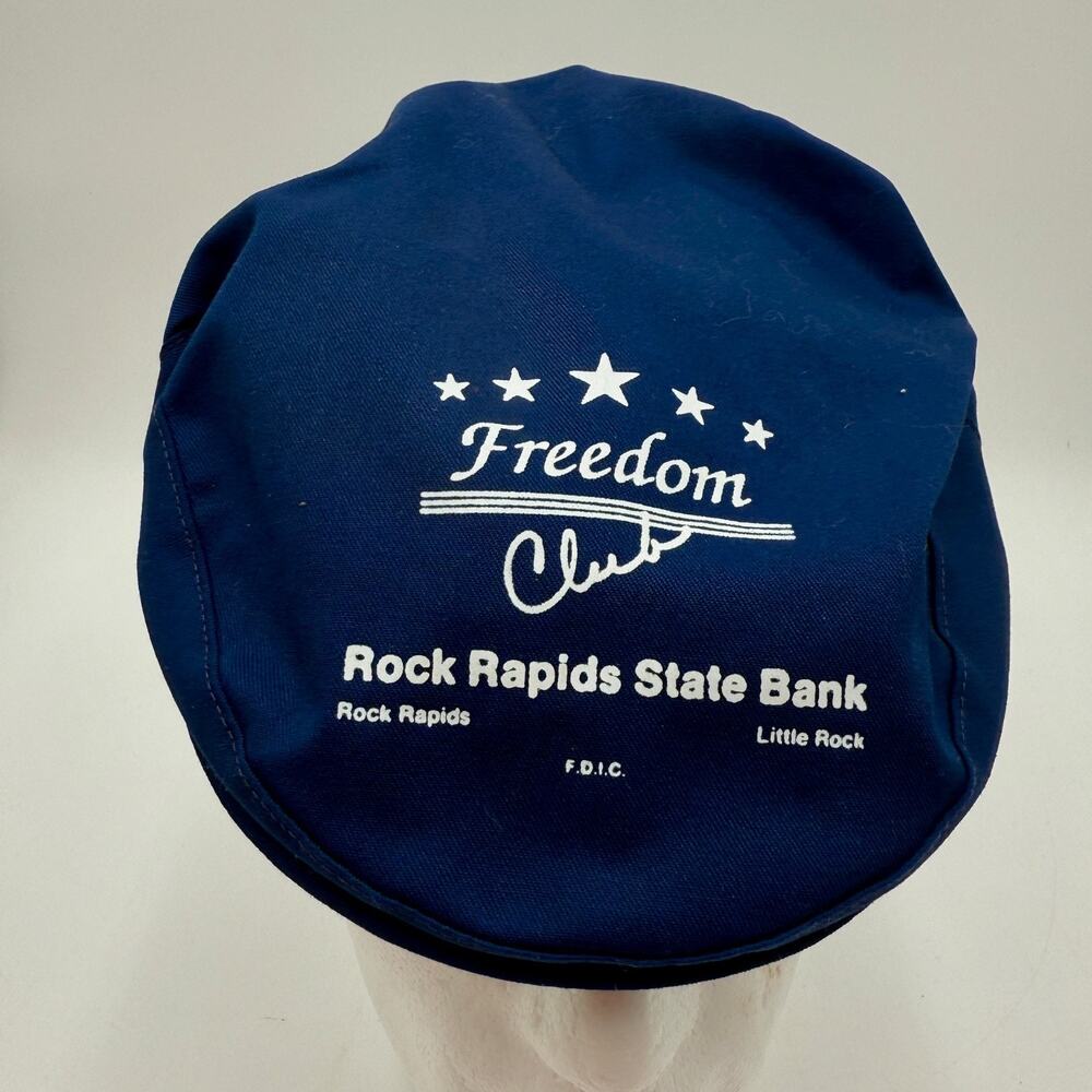 Vintage Atlas Snapback Flat Cap Rock Rapids State Bank Freedom Club USA Made